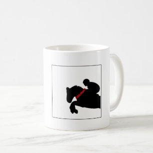 Equestrian Horse Show Rider Jumper Red Roses Derby Coffee Mug