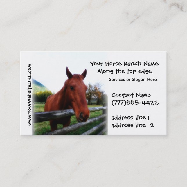 Equestrian Horse Stables or Boarding Business Card (Front)