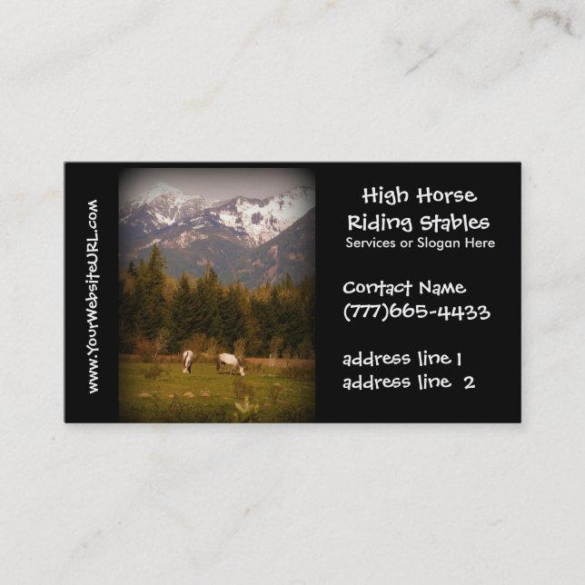 Equestrian Horse Stables or Boarding Business Card (Front)