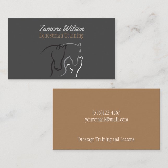 Equestrian Horse Training Service Business Card (Front/Back)