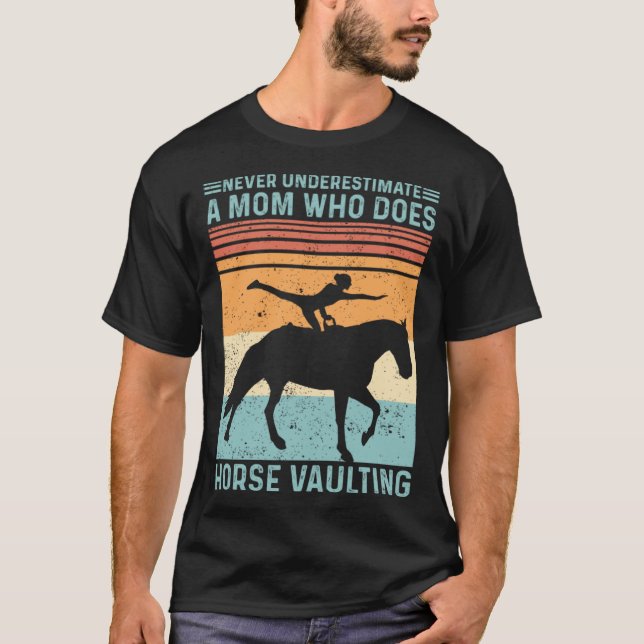 Equestrian Horse Vaulting Retro T-Shirt (Front)