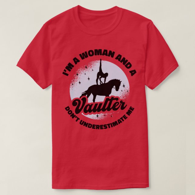 Equestrian Horse Vaulting Vaulter Horseback Riding T-Shirt (Design Front)