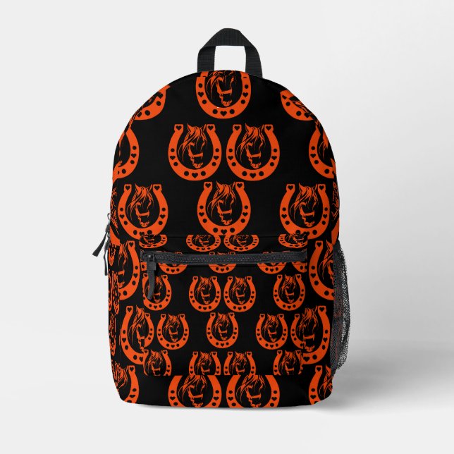 Equestrian Horseback Gift Printed Backpack (Front)