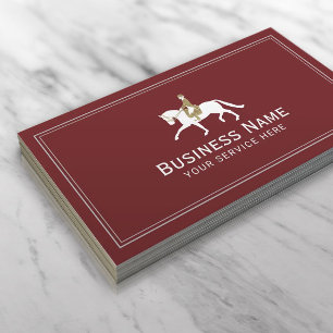 Equestrian Horseback Riding Elegant Horse Red Business Card