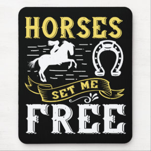 Equestrian Horseback Riding Farm Cute Horse Lover Mouse Mat