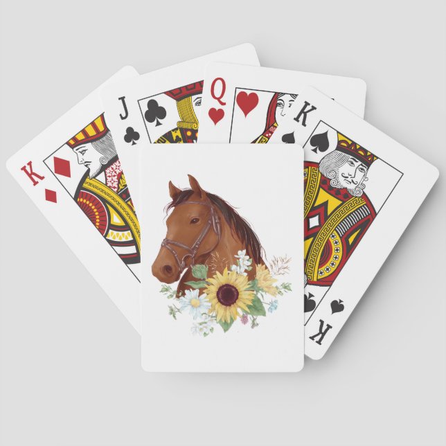 Equestrian Horseback Riding Gift Western Horse Playing Cards (Back)