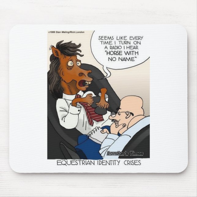 Equestrian Identity Crisis Funny Gifts & Tees Mouse Mat (Front)