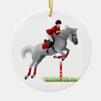 Equestrian Jumper Ceramic Tree Decoration