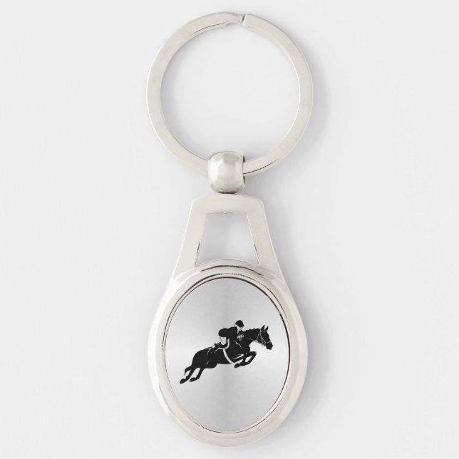 Equestrian Jumper Horse Key Ring (Front)