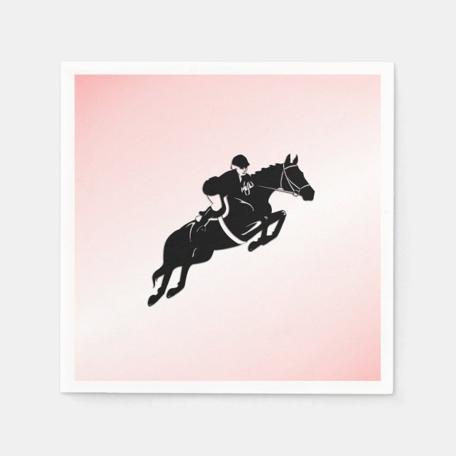 Equestrian Jumper Pink Napkin (Front)