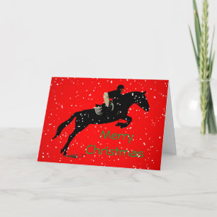 Equestrian Jumpin Great Christmas Holiday Card