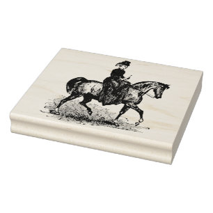 Equestrian Lady Vintage Rubber Art Stamp