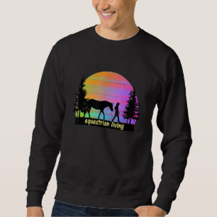 Equestrian Living Colourful Sunset Horse Girl Silh Sweatshirt