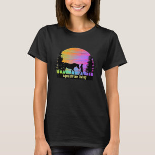 Equestrian Living Colourful Sunset Horse Girl Silh T-Shirt