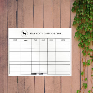 Equestrian Logo Horse Show Organiser Template Dry Erase Board
