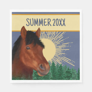 Equestrian Lover Brown Horse Paper Napkin