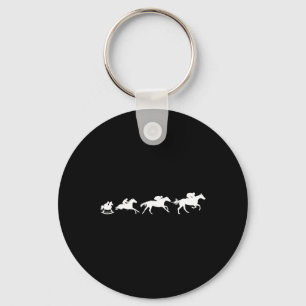 Equestrian Lovers Riding Horse Jockey Evolution Key Ring