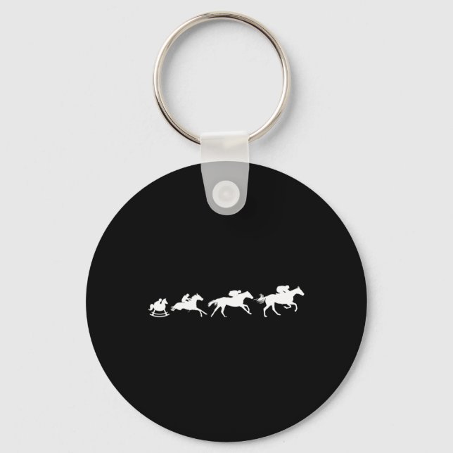 Equestrian Lovers Riding Horse Jockey Evolution  Key Ring (Front)