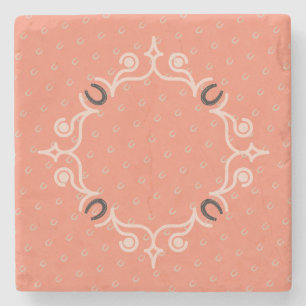 Equestrian Lucky Horseshoe Pattern Stone Coaster