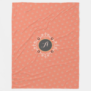 Equestrian Monogram Lucky Horse Shoe Fleece Blanket