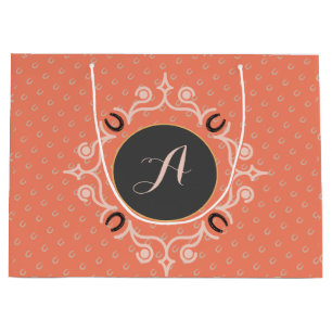 Equestrian Monogram Lucky Horse Shoe Large Gift Bag