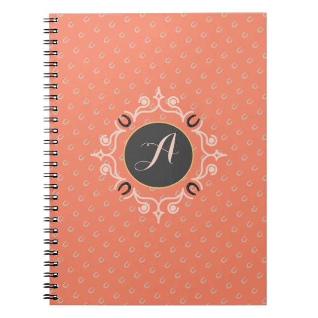 Equestrian Monogram Lucky Horse Shoe Notebook (Front)