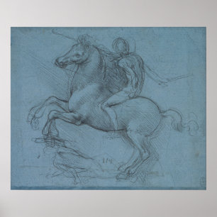 Equestrian Monument (study) by Leonardo da Vinci Poster