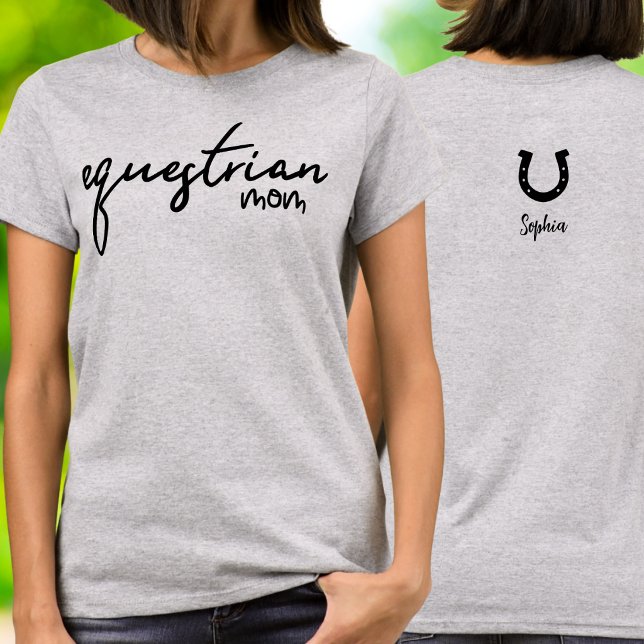 Equestrian Mum Cursive Script Typography T-Shirt (Creator Uploaded)