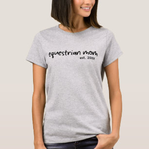 Equestrian Mum Est. Horseshoe with Name on Back T-Shirt