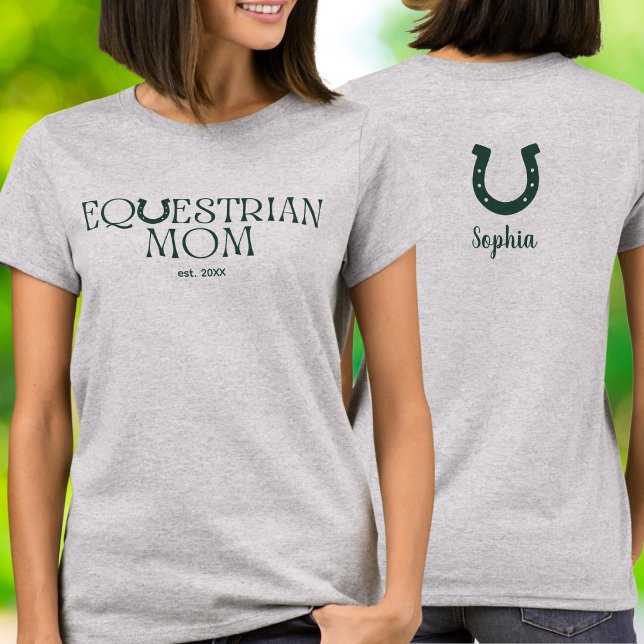 Equestrian Mum Established Year Horseshoe T-Shirt (Creator Uploaded)