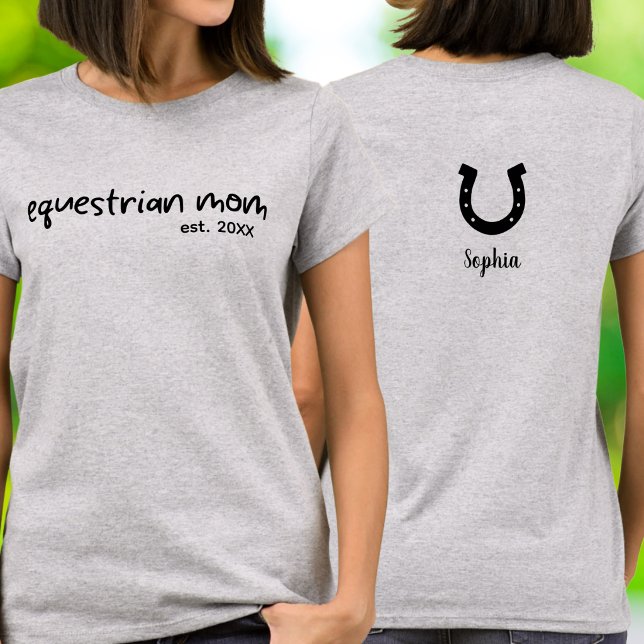 Equestrian Mum Handwritten Script Typography T-Shirt (Creator Uploaded)