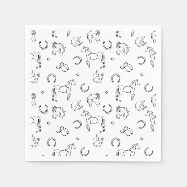 Equestrian Pattern  Napkin (Front)