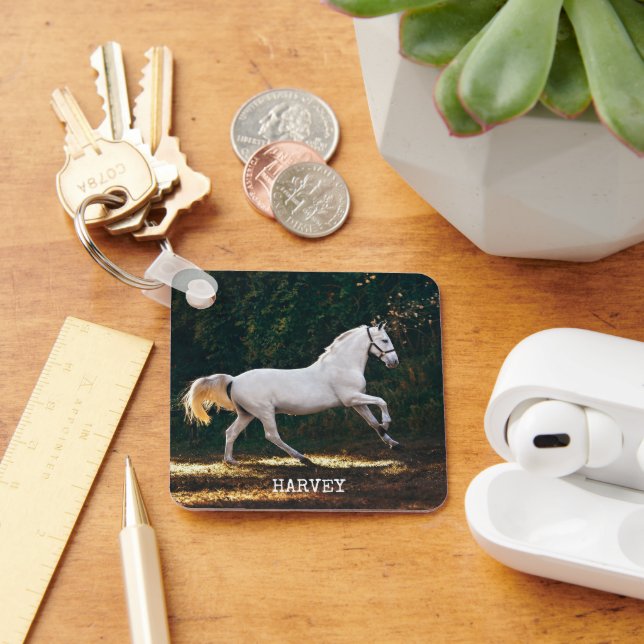 Equestrian Photo Personalised My Horse Key Ring (Desk)
