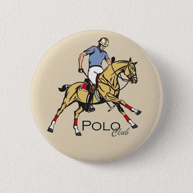 equestrian polo club 6 cm round badge (Front)