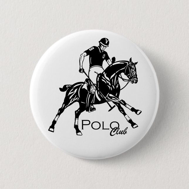 equestrian polo club 6 cm round badge (Front)