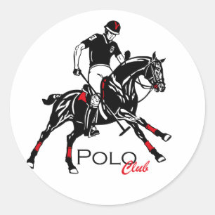 equestrian polo club keychain classic round sticker