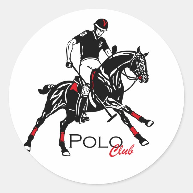 equestrian polo club keychain classic round sticker (Front)