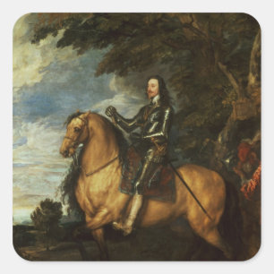 Equestrian Portrait of Charles I  c.1637-38 Square Sticker