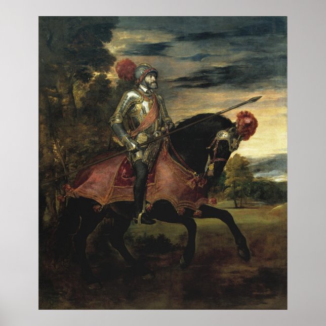 Equestrian Portrait of Charles V Poster (Front)