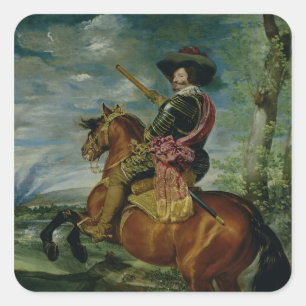 Equestrian Portrait of Don Gaspar de Guzman Square Sticker
