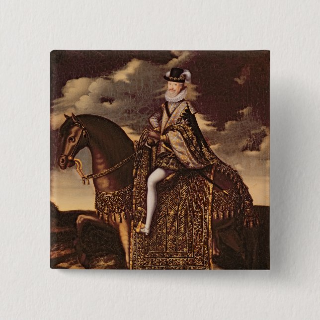 Equestrian Portrait of Henri IV 15 Cm Square Badge (Front)