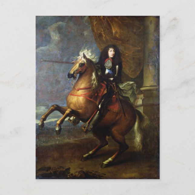 Equestrian Portrait of Louis XIV  c.1668 Postcard (Front)