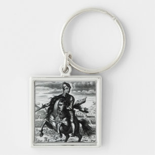 Equestrian portrait of Oliver Cromwell Key Ring