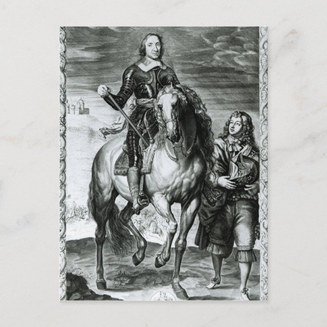 Equestrian Portrait of Oliver Cromwell Postcard (Front)