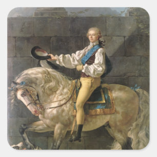 Equestrian Portrait of Stanislas Kostka Square Sticker