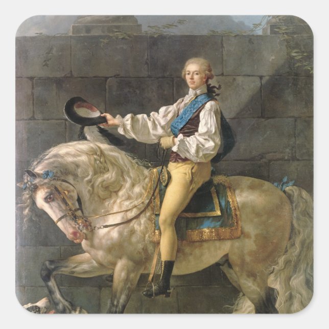 Equestrian Portrait of Stanislas Kostka Square Sticker (Front)