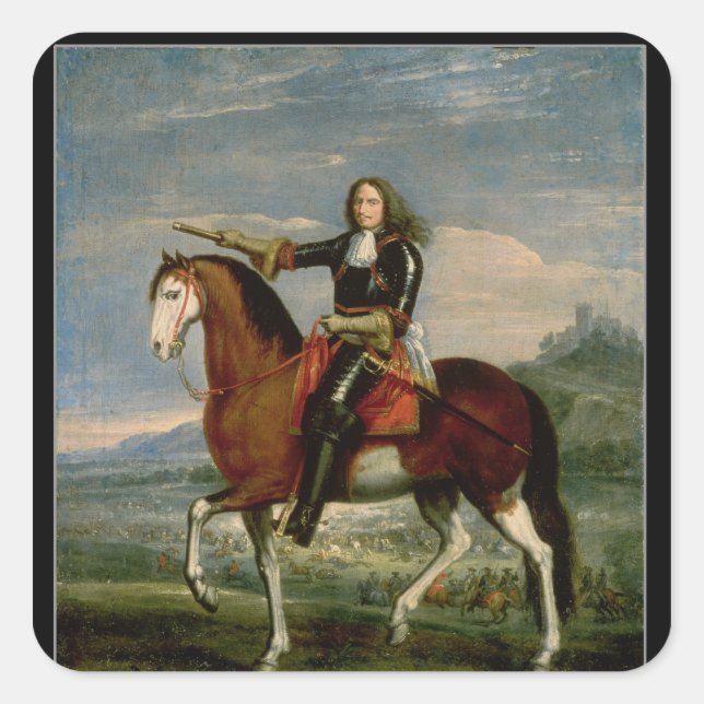 Equestrian Portrait Square Sticker (Front)