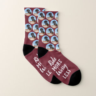 Equestrian Quote Red Horse Lover Photo Socks
