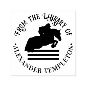 Equestrian Rider, Horse Jumping Library Book Name Self-inking Stamp