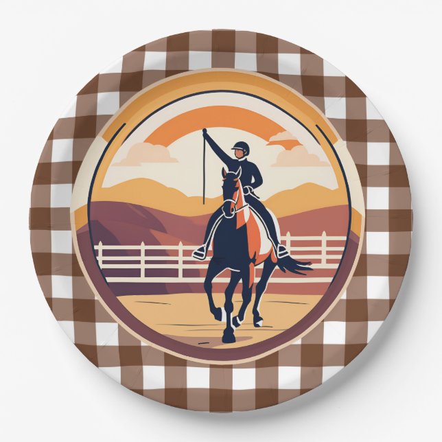 Equestrian Rider  Paper Plate (Front)